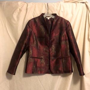 Coldwater Creek maroon/red/gold jacket sz med